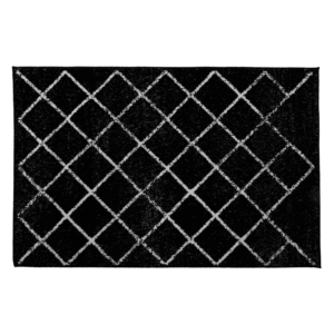 Koberec, čierna/vzor, 100×150 cm, MATES TYP 1