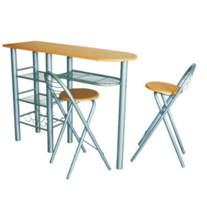 Komplet barový stôl + 2 stoličky, buk, 120×40 cm, BOXER