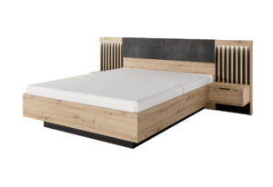 Expedo Manželská posteľ s nočnými stolíkmi TALMA, 160×200, dub artisan/antracit