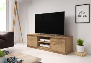 Expedo TV stolík BASTE, 120×35,5×38, gaštan + LED