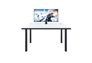 Expedo Počítačový herný stôl CODE X1, 135×73-76×65, biela/čierne nohy