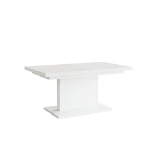 Jedálenský/konferenčný rozkladací stôl, biela matná, 120-180×70 cm, OLION