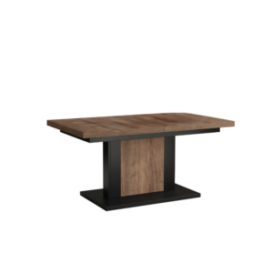 Jedálenský/konferenčný rozkladací stôl, dub hnedý/čierna, 120-180×70 cm, OLION