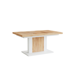 Jedálenský/konferenčný rozkladací stôl, dub craft zlatý/biela, 120-180×70 cm, OLION
