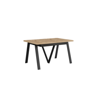 Jedálenský rozkladací stôl, 140-290×90 cm, dub wotan/čierna, AVENY